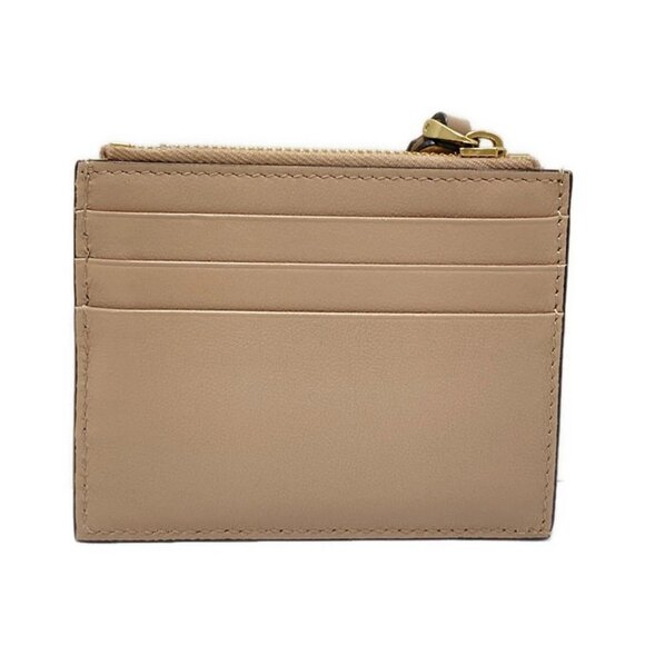 VALENTINOGARAVANI - Pink Beige Gold Calf Skin Hardware Card Case 215-082325 - Picture 2 of 4